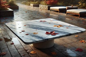 protéger une table en marbre à l'extérieur