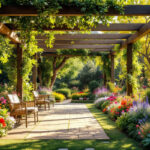 Pergolas bioclimatiques : valorisez vos espaces extérieurs image-dune-pergola-bioclimatique-dans-un-jardin-luxuriant-entouree-de-fleurs-vibrantes-et-de-verdure-le-tout-sous-un-eclairage-naturel-doux-par-une-journee-ensoleillee